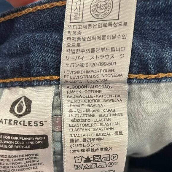 Levis Signature Straight Jeans Mid Rise Whisker Denim Dark Wash Blue Size 40x32 - Picture 8 of 11